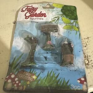New Greenbrier Fairy Garden Welcome Sign Frog in leaf & Faucet Gnome Garden
